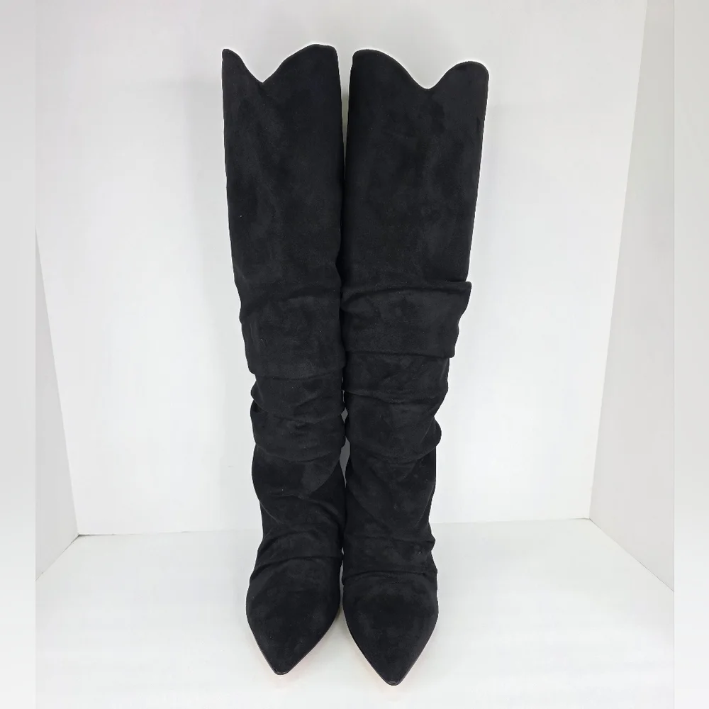 Marc Fisher Fadwa Fadora Slouchy Layered Pointed Block Boot Heel Women's Size 8M